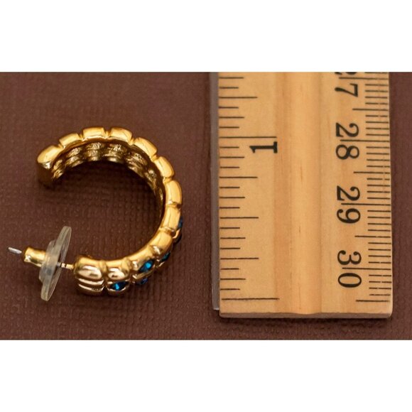 Vintage Gold Tone Emperor's Hawk Claws Hoop Earrings by Avon - U4 - Picture 3 of 3